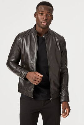 Hawkes Leather Jacket, Dark Brown, hi-res